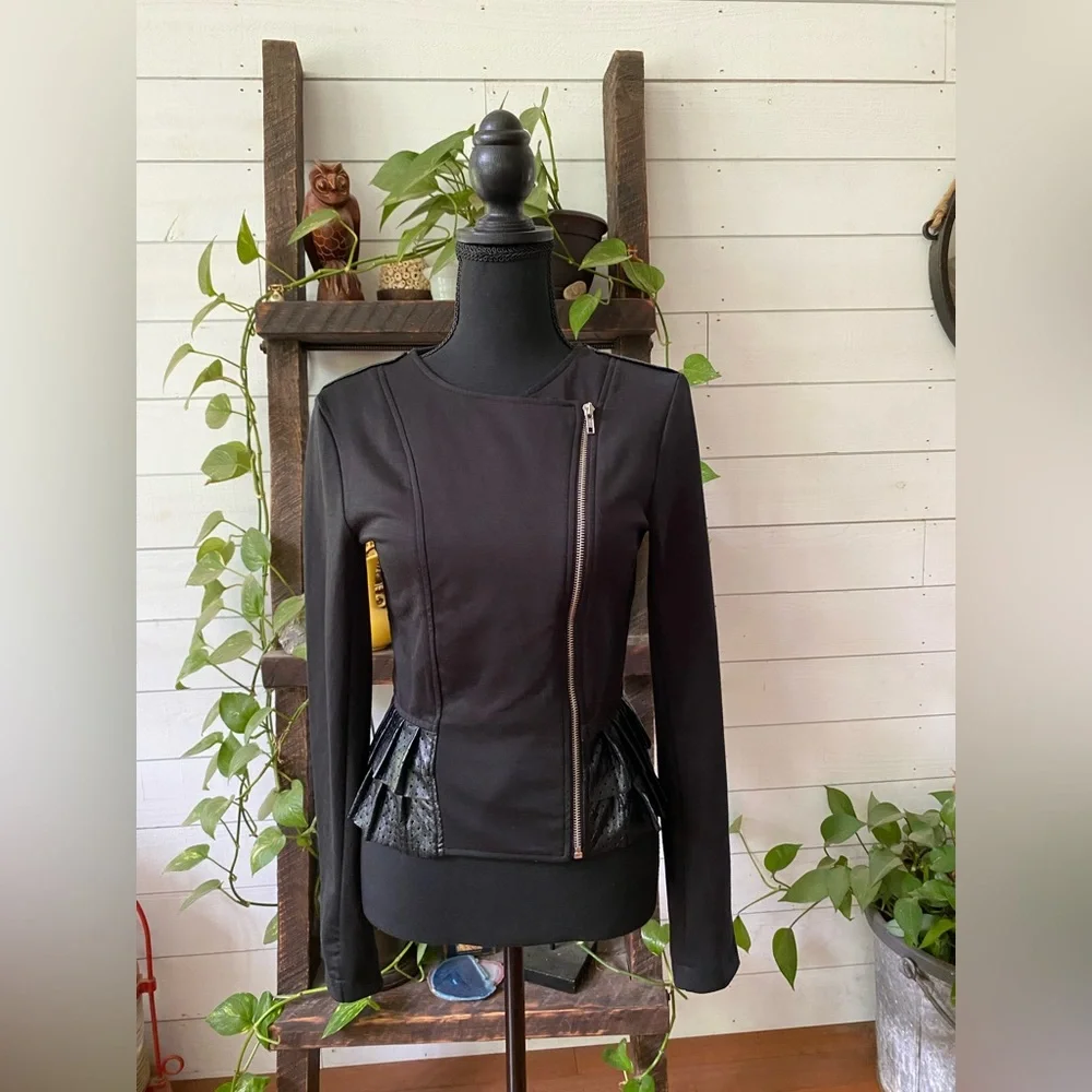 Olsenboye: Black Women's Baddie Jacket with Pleated Detail